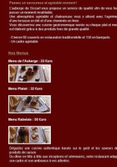 Menu Auberge de Gicourt - Les menus