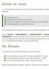 Menu Auberge De Daniel - Les formules