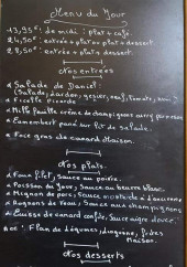Menu Auberge De Daniel - L'ardoise du moment