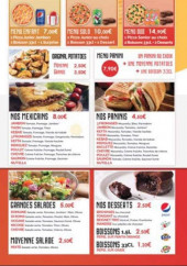 Menu Pizza King - Les menus, paninis, desserts et boissons