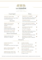 Menu La Verrière - Les entrées, plats, ...