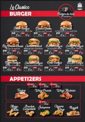 Menu Classico - Les burgers , appetizers
