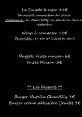 Menu Les Burgers de Lancrel - Les salades, desserts, ...