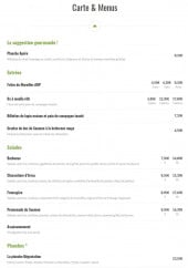 Menu Le carpe diem - Les suggestions, entrées, salades et planches