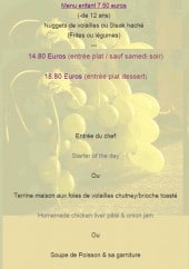 Menu Du Vignoble au Verre - Le menu enfant, le menu à 14€80 et le menu à 18€80