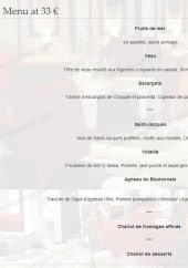 Menu Le Channel - Le menu à 33€