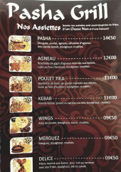 Menu Pasha Grill - Les assiettes