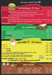 Menu Pic pouce - Les hamburgers , menu enfants....