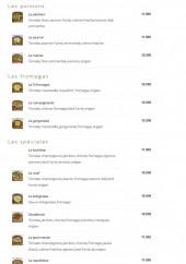 Menu Goût i Pizza - Les poissons et fromages, spéciales