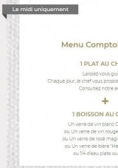 Menu Le Comptoir - Le menu comptoir lunch