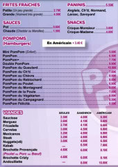 Menu Pom Pom Frites - Les paninis, pompons, ...