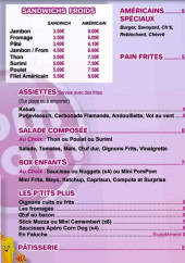 Menu Pom Pom Frites - Les sandwichs, assiettes, ...
