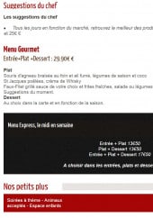 Menu La saint poloise - Les menus et suggestions du chef