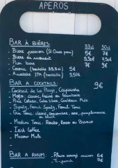 Menu La Plage - Les aperos