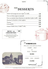 Menu La Petite Marmite - Les desserts et formules