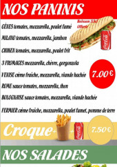 Menu La casa della pizza - Les paninis et salades