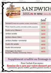 Menu La petite pause - Les sandwichs suite