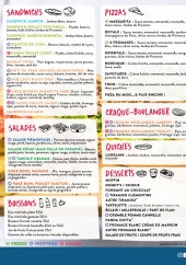 Menu Boulangerie Ange - Les sandwichs, salades et pizzas,...