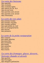 Menu Le feu de bois - Les plats, fromages, desserts,...