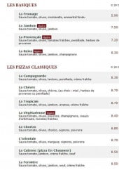 Menu Le Kiosque à Pizzas - Les pizzas basiques et classiques