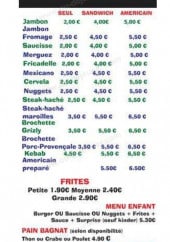 Menu Chez M & Mme Frites - Les sandwiches et frites