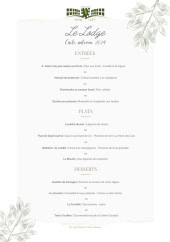 Menu Le Lodge - Menu