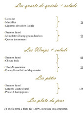 Menu Maison de la tarte - Les wraps, pates, ...