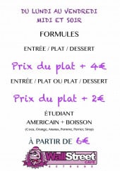 Menu WallStreet - Les formules 