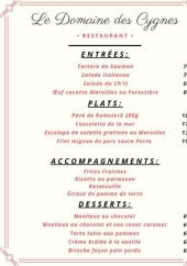 Menu Le domaine des cygnes - Les entrées , plats et desserts