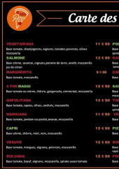 Menu Papa Pizzy - Carte des pizzas