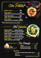 Menu Ames et Saveurs - Les pates, salades, ..