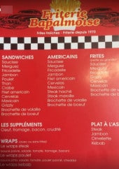 Menu Friterie Bapalmoise (!!) - Les sandwichs,....