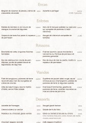 Menu Hôtel de La Paix - Les encas, entrées, poissons...