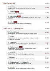 Menu Le Kiosque à Pizzas - Les pizzas basiques et classiques