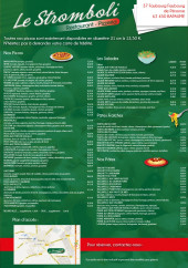 Menu Le Stromboli - La carte