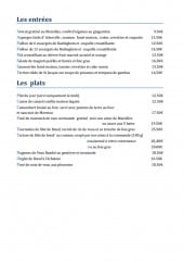 Menu L'Ortolan - Les entrées et plats