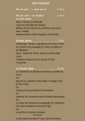 Menu La Terrasse - Les formules