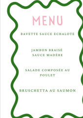 Menu L'ampelia - Le menu