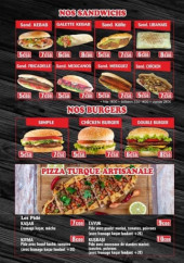 Menu Sultan Kebab - Les sandwichs, burgers et pizzas turques