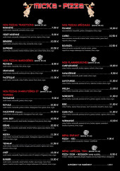 Menu Micka pizza - Les pizzas, flammekueches et menus