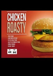 Menu Café Snack - Le chicken roasty, fish burger, chicken burger