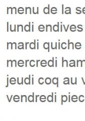 Menu Chez Paco - Exemple de menu de la semaine