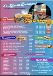 Menu Le paradis gourmand - La carte