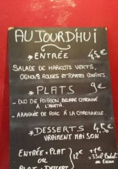 Menu Bistro de la mairie - exemple de carte du jour