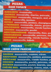 Menu Chez Mouss - Les pizzas