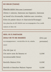 Menu Extrême Orient - Les tapas et à partager