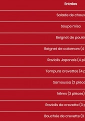 Menu Hanami - les entrées