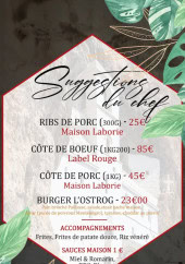 Menu L'ostrog - Les suggestions