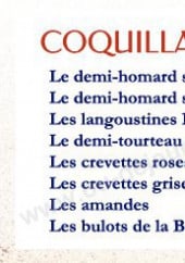 Menu La Criée - Les coquillages crustaces