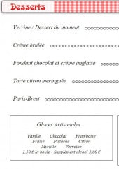 Menu La Vache Qui Tète - Desserts